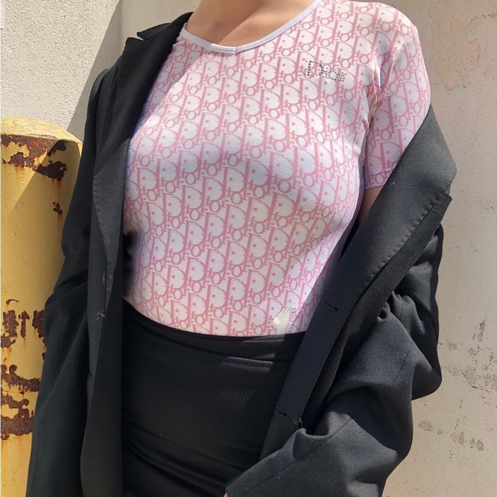 Vintage Christian Dior Pink Monogram T-shirt